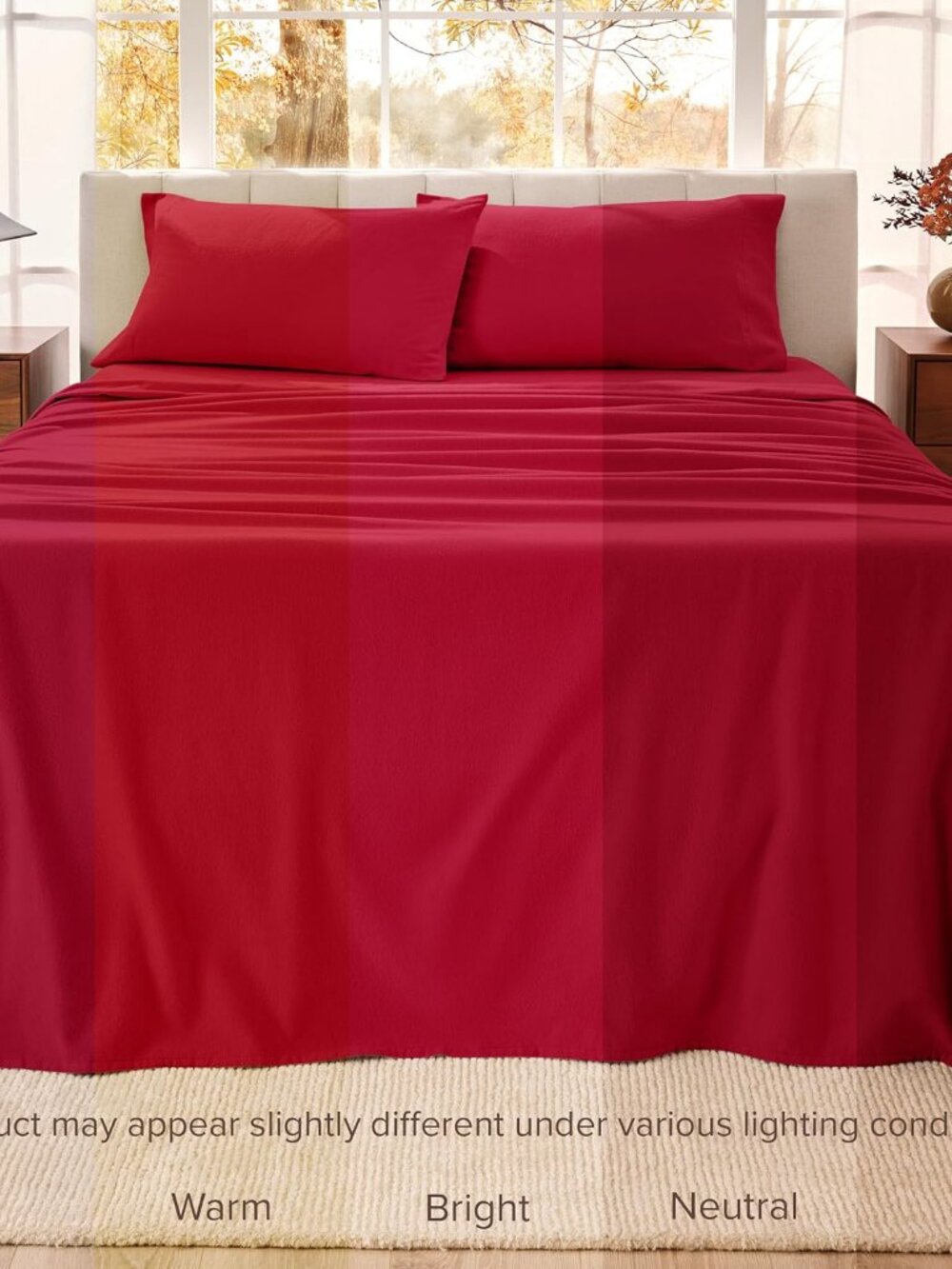 Premium Red Solid Bed Sheet Set - Bare